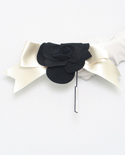 Chanel  Camellia Bow Hair Clip, front view